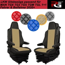 Truck Seat Covers Fits MAN TGX TG3 TGS TGM TGL 1+1 Driver & Passenger 2020+