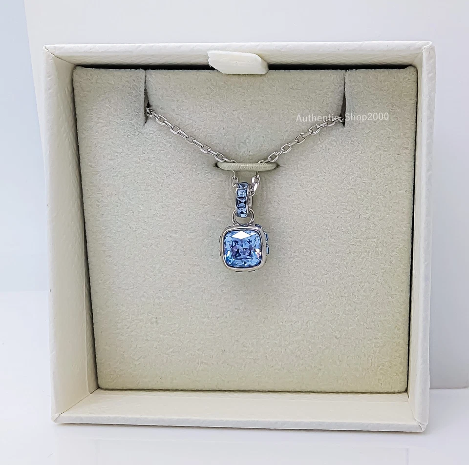 Новый 100% SWAROVSKI родия Aqua синий кристалл камень подвеска ожерелье 5651794 - Изображение 3 из 3