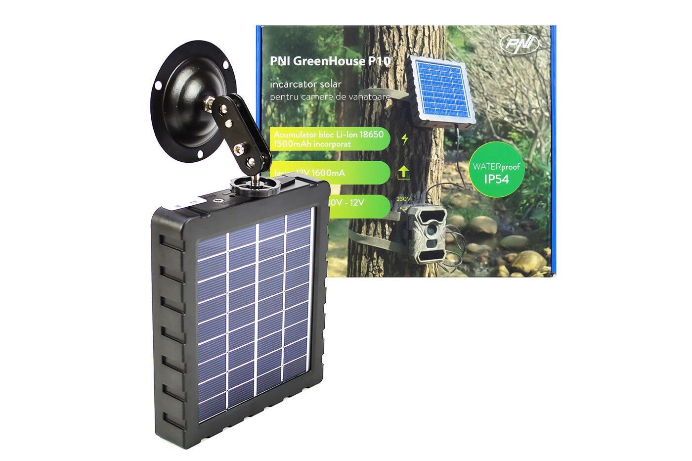 Caricatore Telecamera Caccia Portatile Pannello Solare GreenHouse PNI-P10