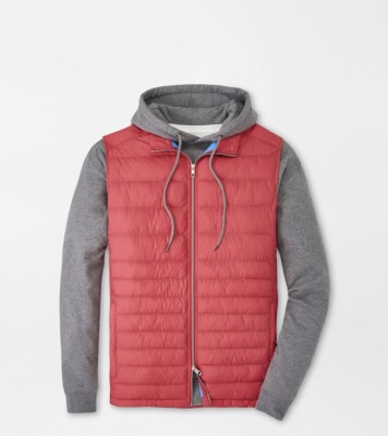 Peter Millar Crown Elite Light Puffer Vest Cape Red MS23Z10 Men Size Large  $200