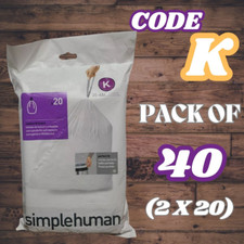 Simplehuman K Bin Liners K Bin Bags K Drawstring bags 40L-45 Litre Pack of 40