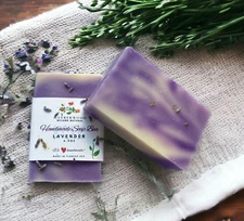 Lavender Handmade Soap, Organic Soap Bar, Full size 4 oz - 5 oz