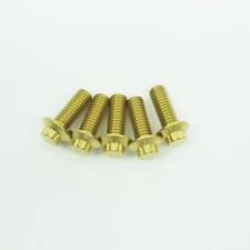 3/8"-16-1.0" Titanium Gold Rear Brake Rotor Bolts Screws for Harley Dyna Softail