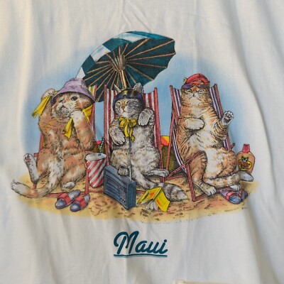 Vintage Prints of Tails XL Cats Men's Single Stitch Short Vintage Prints of Tails XL Cats Men's Single Stitch Short