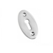 Deluxe Polished Chrome Classic Oblong Escutcheon Key Hole Cover