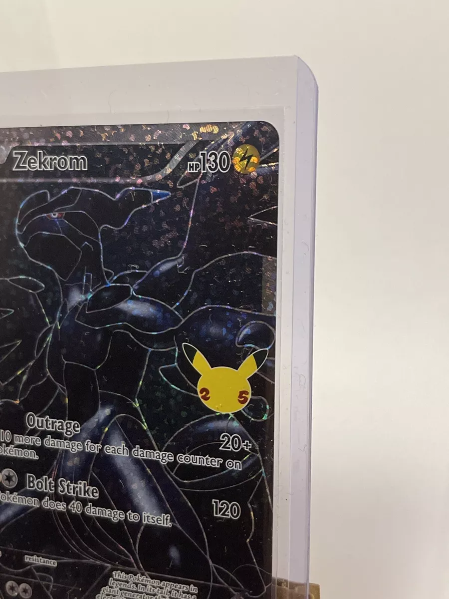 Pokemon Celebrations Zekrom 114 Full Art HOLO 25th Anniversary + Top Loader