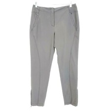 Magaschoni Collection 8 Women's Grey Trousers Career Slim Ankle Zip Pants