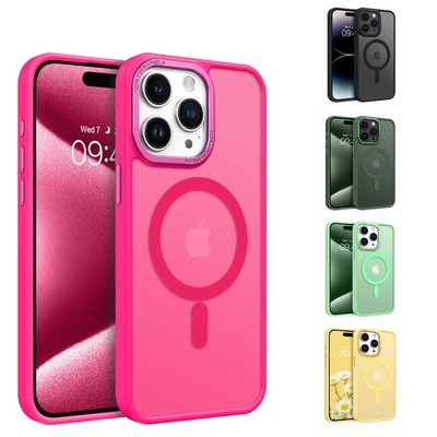 For iPhone 15 Pro Max Matte Magnetic Case Shockproof MagSafe Slim Rugged Cover