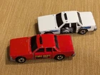 Vintage 1983 Hot Wheels Crack Ups Fire Smasher Chief Fire Dept & Police Car LOT