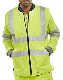 Beeswift Reversible Hi-Vis Interactive Bodywarmer Saturn Yellow / Navy Size XXL