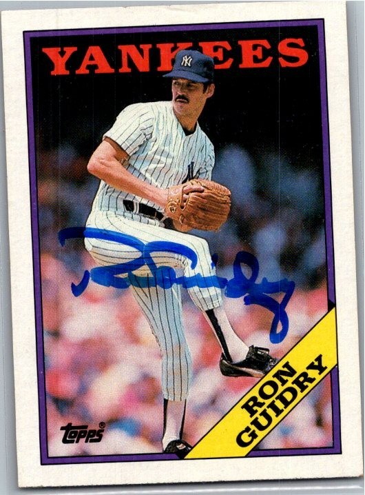 1988 -Ron Guidry- Topps Autograph/Signed/Auto Baseball Card #535 Yankees