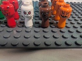 LEGO Monster Minifigure Heads Pumpkin Skull Devil Werewolf Troll Halloween (Lot)
