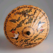 Chinese Vintage Umbrella Parasol Decor Bamboo Art Painting Wedding Prob Show