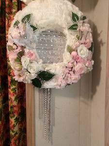 wreath hanger for front door  or inside wall..butterfly silver
