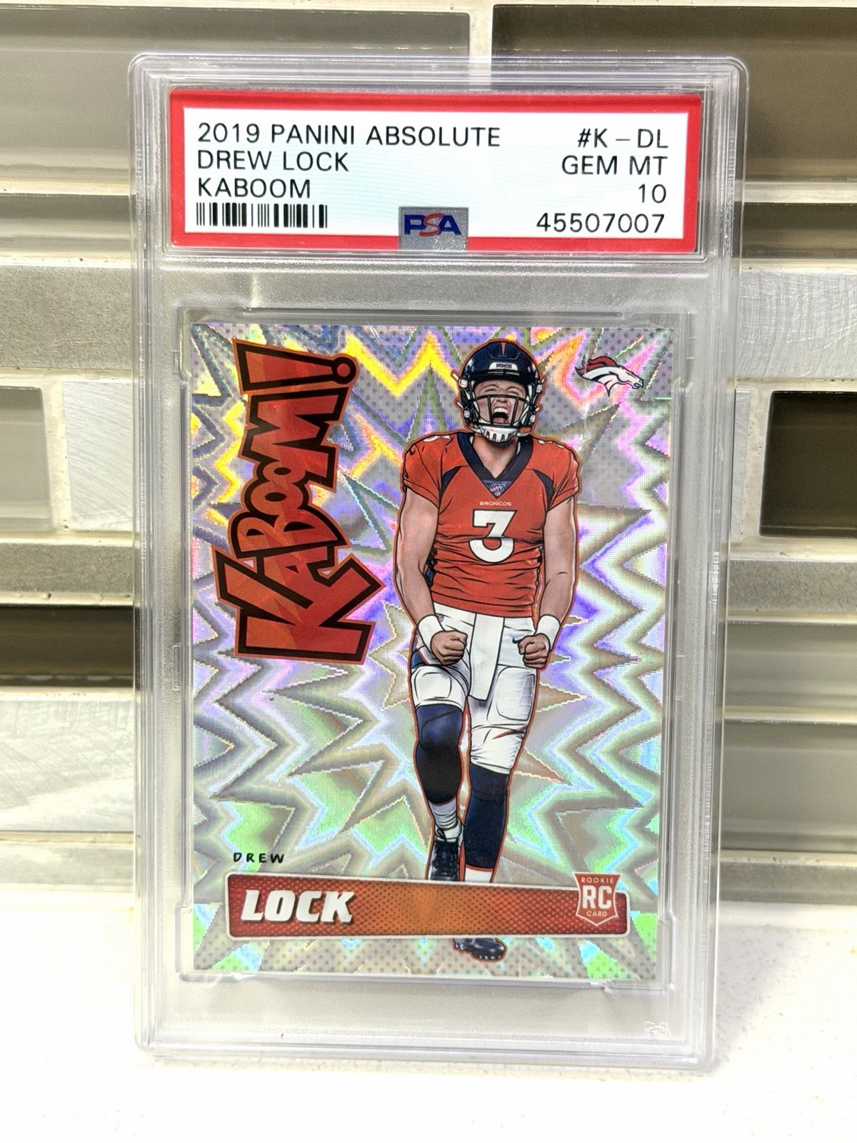 Kaboom! 2019 Panini Absolute Drew Lock #K-DL (RC) PSA 10 GEM MINT Rookie NFL QB