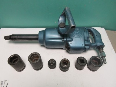 Chicago Pneumatic Model CP797 Air Impact Tool 1'' Drive Wrench + 6 Sockets