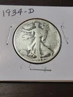 1934-D Liberty Walking Half Dollar (Free Shipping)