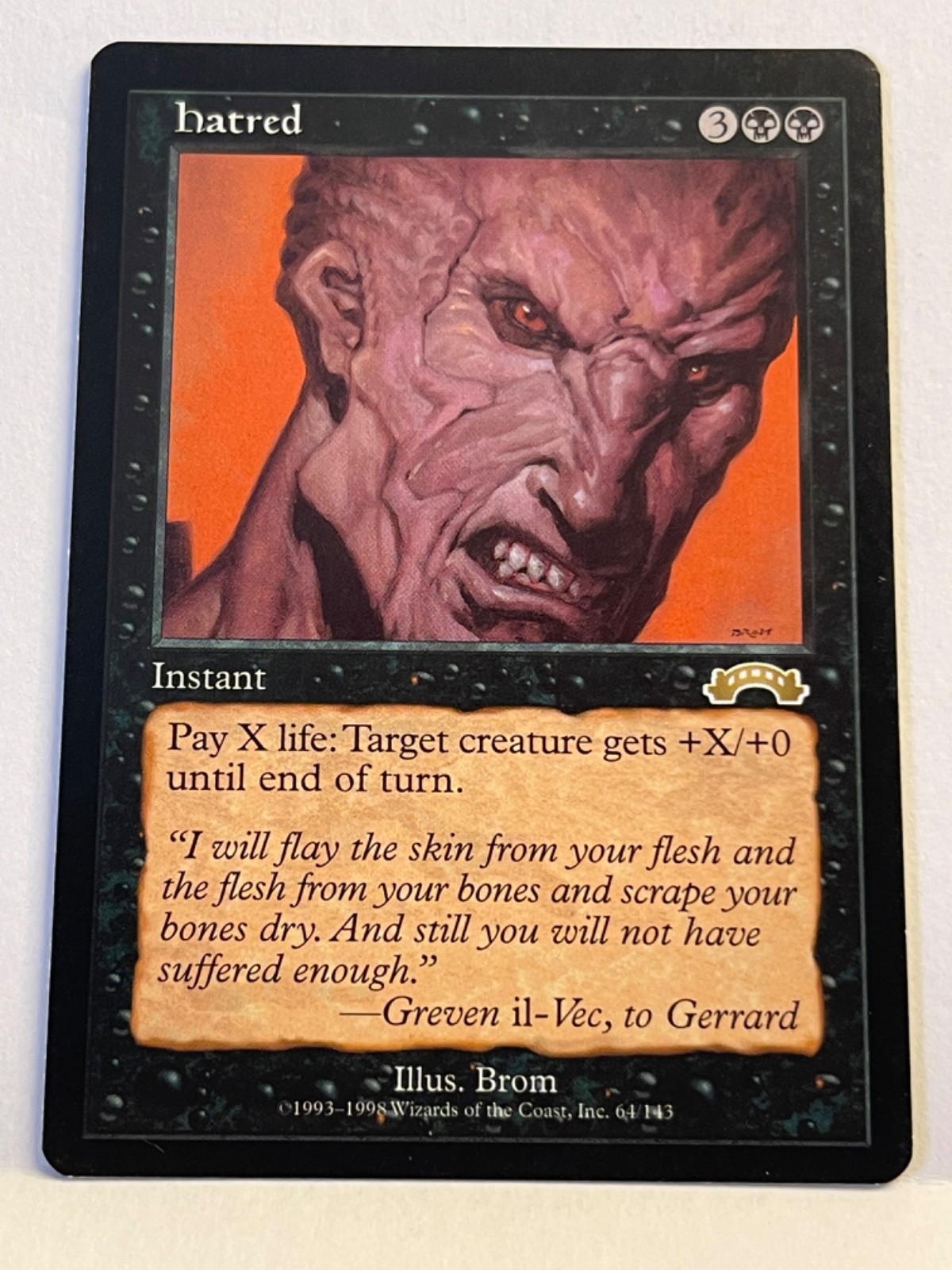 Hatred Exodus NM-/LP MTG Magic the Gathering