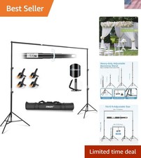 10x10FT Backdrop Stand Heavy Duty,Photo Back Drop Adjustable Stand Kit with 4...