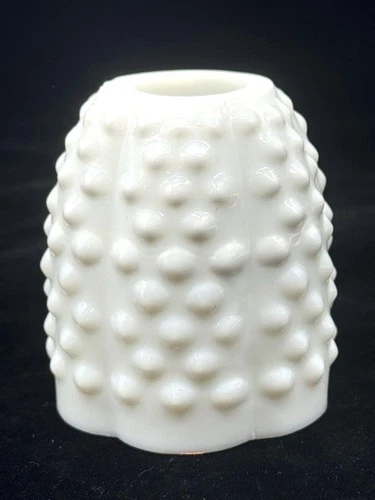Vintage Fenton White/Milk Glass Hobnail Glass Fairy Lamp Candle Holder TOP ONLY