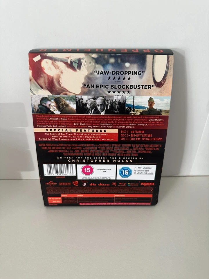 Oppenheimer 4K UHD / Blu Ray Steelbook 3 Disc OOP RARE - Image 2 of 4