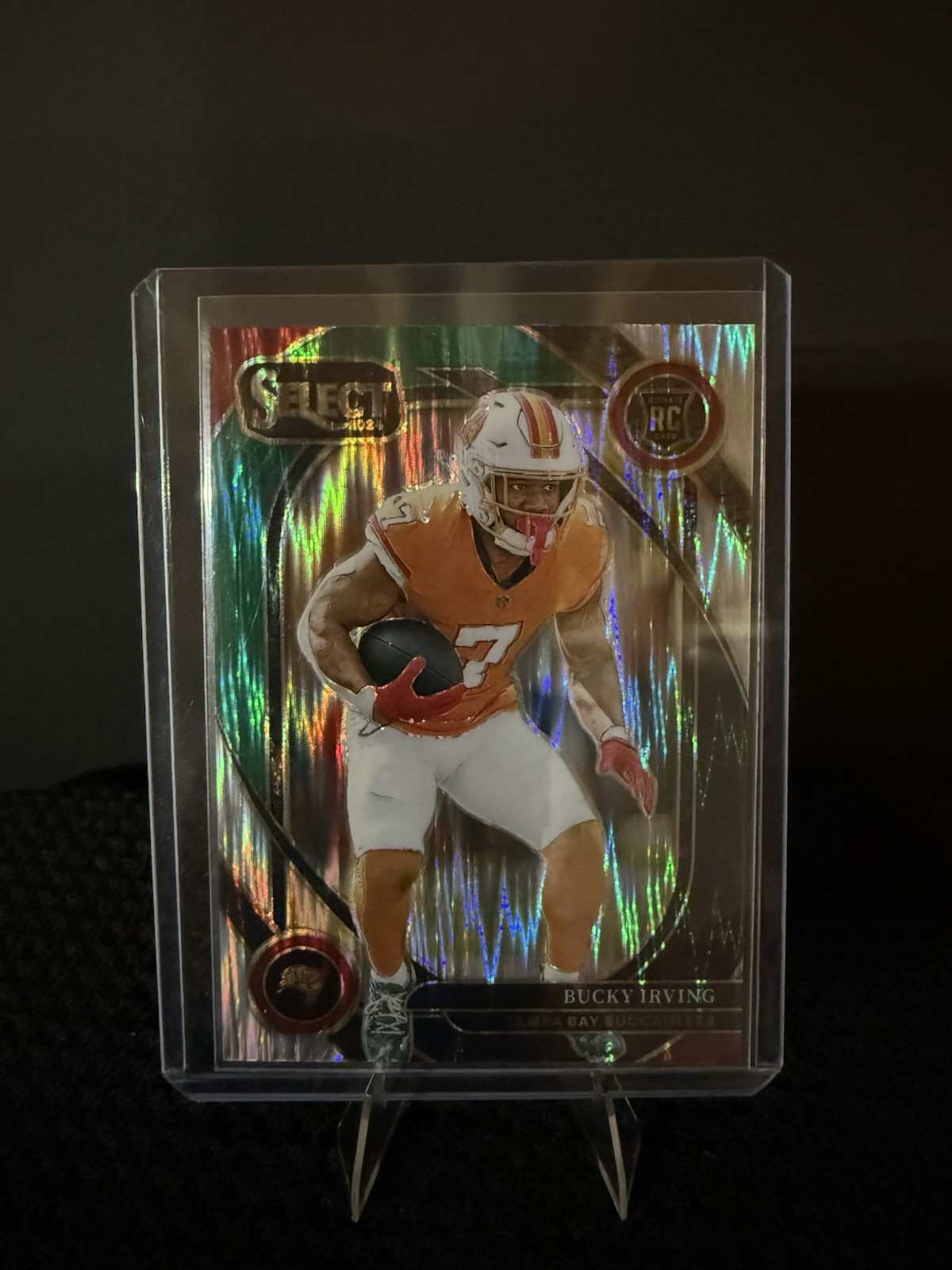 2024 Panini Select - Club Level Bucky Irving #239 Black & Green Shock Prizm (RC)