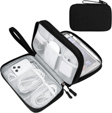 Electronic Organizer, Travel Tech Pouch Bag, Large, Black