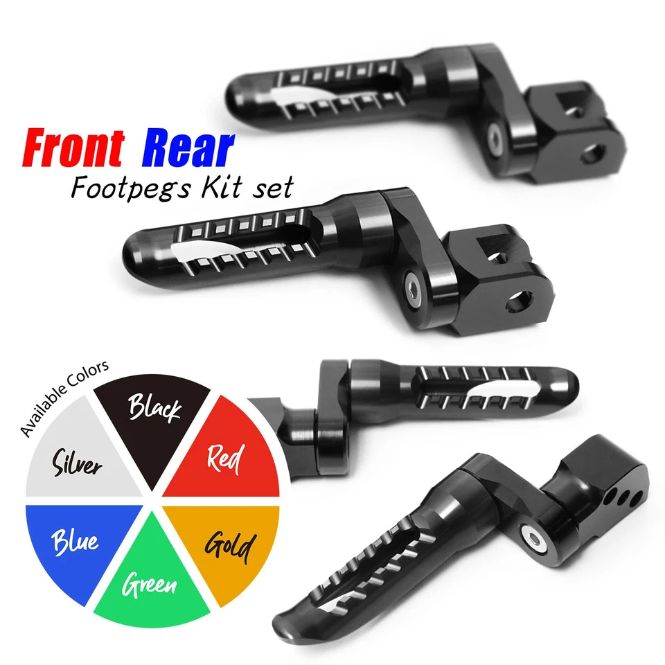 Black BOB 1 inch Extended Front Rear Foot Pegs Kit For Multistrada 950 / S 17-20 - Изображение 3 из 4