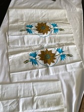 Pillowcase Set Embroidered Exquisite Work Floral Vintage New Farmhouse Read