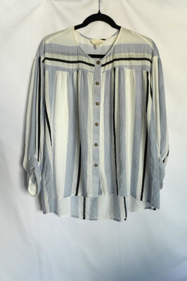The Korner Striped 3/4 Length Sleeve Blouse Top Size S