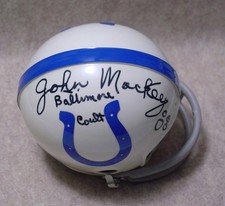 JOHN MACKEY Signed/Autographed Baltimore Colts 2-Bar Throwback Mini Helmet w/COA