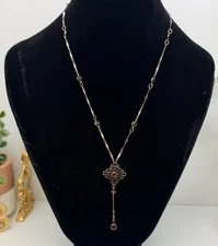 Kenny Ma San Francisco Victorian Revival Y Pendant Necklace 21”