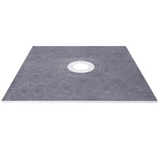 Shower Curb Kit 48"x48" w/ 4"ABS Central Drain Tray Drainage 2 Cuttable Curbs