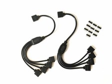 2pcs Pack Black 1 to 4 Splitter Cable Connection Cable 5 Pin Splitter Cable L...