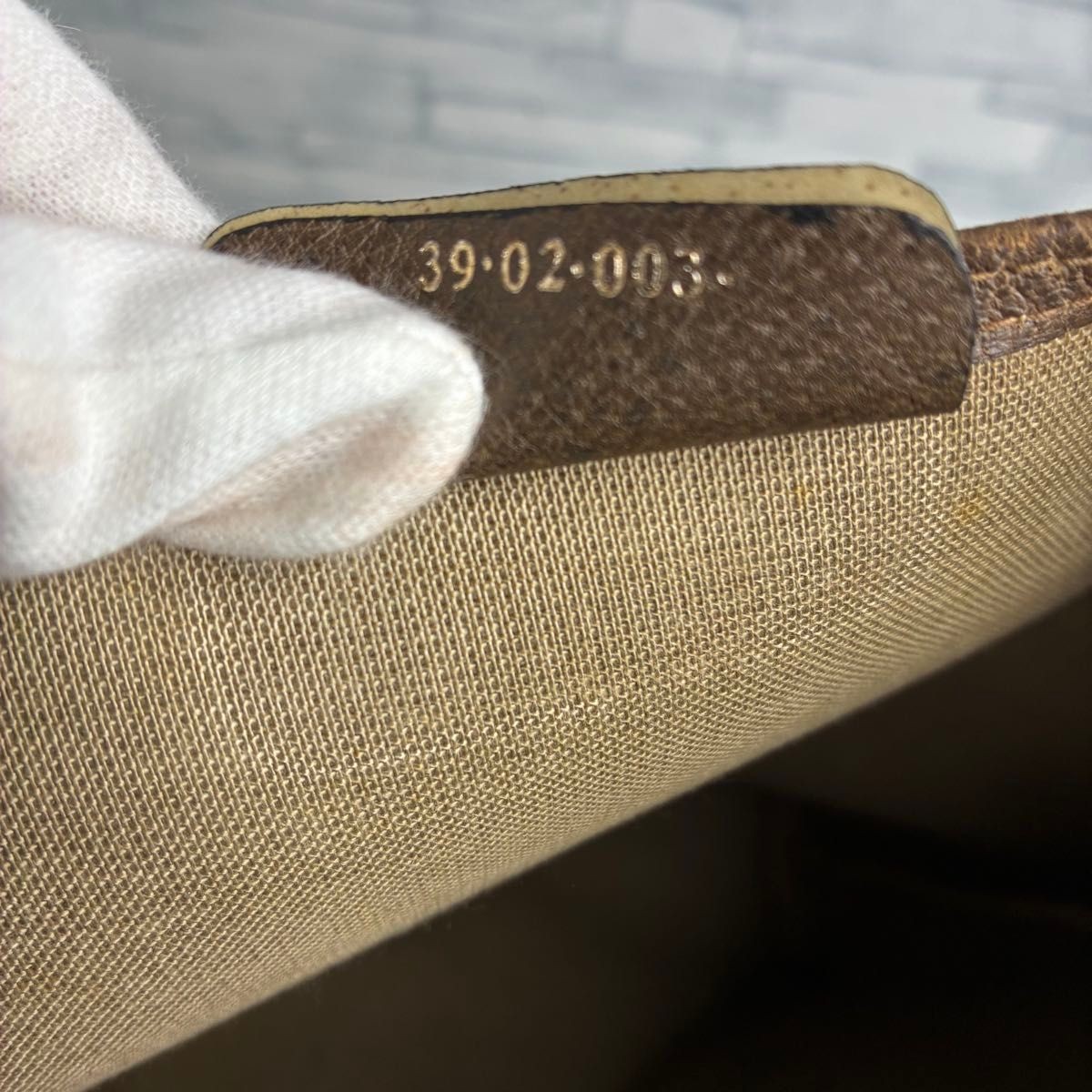 GUCCI GG Tote Bag Beige PVC Green Red Web Vintage Style Japan F/S USED thumbnail 9