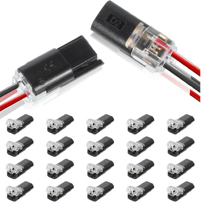 20 PCS Double-Wire Plug-in Connector, Quick Solderless Wire Splice Connector, Lo