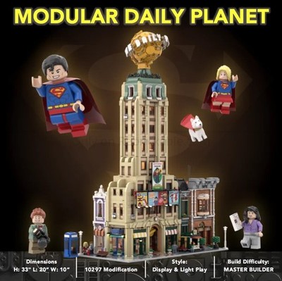 DC Superman Daily Planet Modular Building MOC Building Blocks Set 7376+ Minifiguren