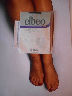 Elbeo Couture Strumpfhose Caprice Gemustert Gr. 42 schwarz - Kirsch # 2123