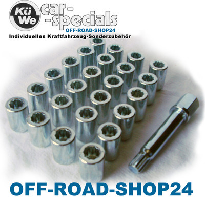 Radmuttern M12 X 1,25 Silber Mit Diebstahlsicherung - Für OFF-ROAD AL, 79,27