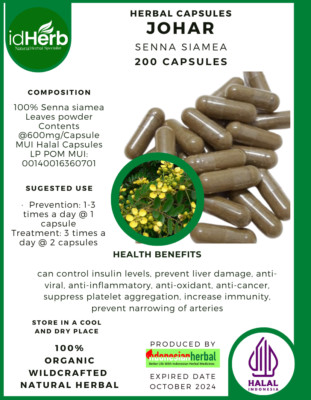 [idHerb] CAPSULES Senna Siamea Johar Natural Organic Herbal Herbs WildCrafted