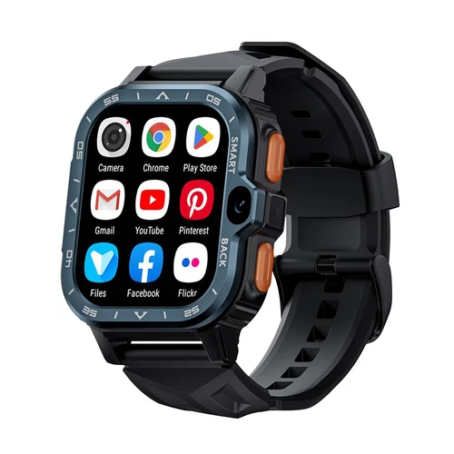 4G Android Smartwatch 2G+16G GPS WiFi Dual Camera, Male & Female Black/Orange - Picture 10 of 11