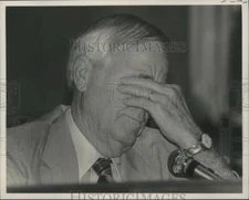 Press Photo Russell Yarborough rubs eyes during long meeting, Birmingham