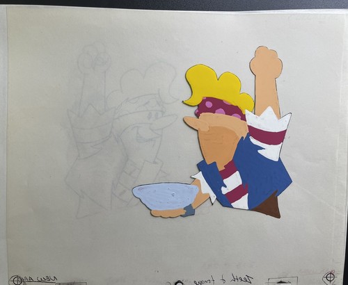 Vintage Post Cocoa Pebbles Animation Cel + Drawing Barney Rubble 1990’s - Picture 2 of 4