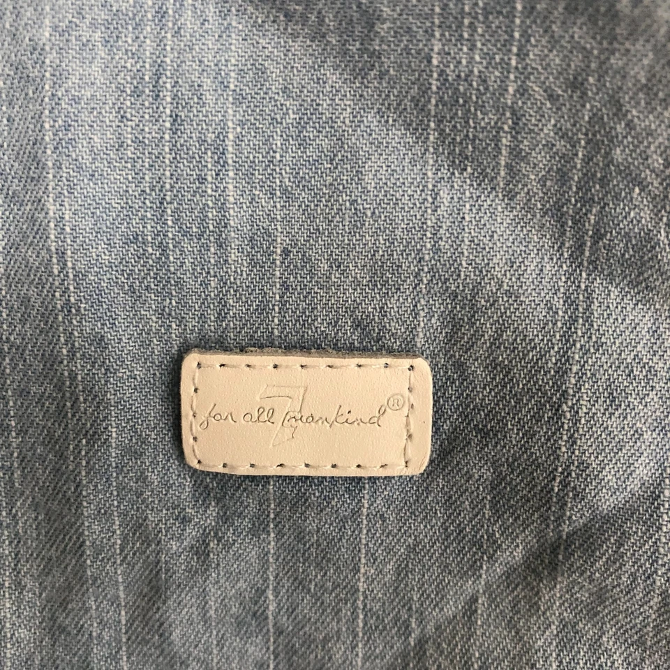 Camisa Top 7 For All Mankind Niñas Jean Abotonada Cambray Talla XL Foto 4 de 4