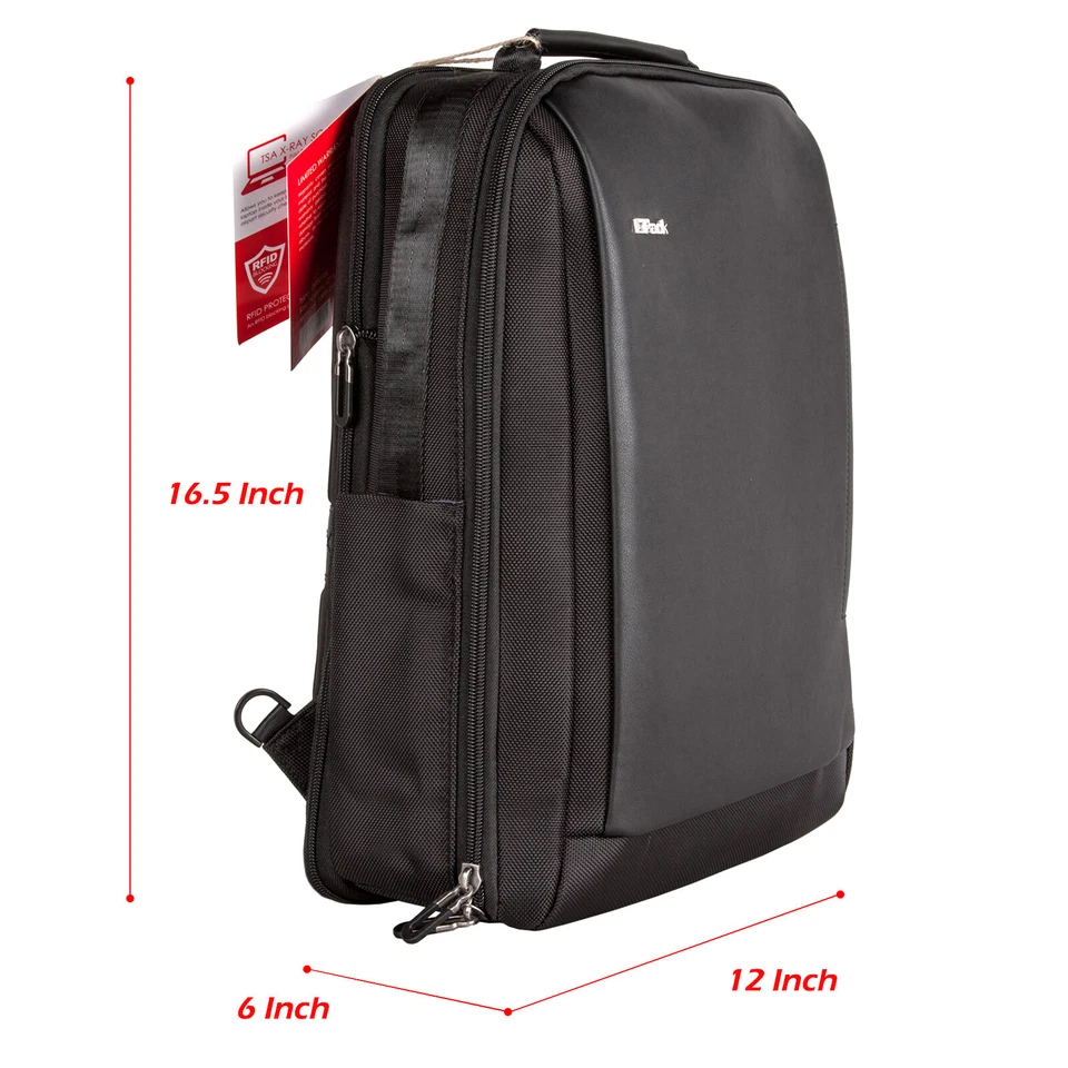 OPACK Business Backpack Expandable AntiTheft Rfid Laptop Waterproof USB Charging - Image 2 of 4