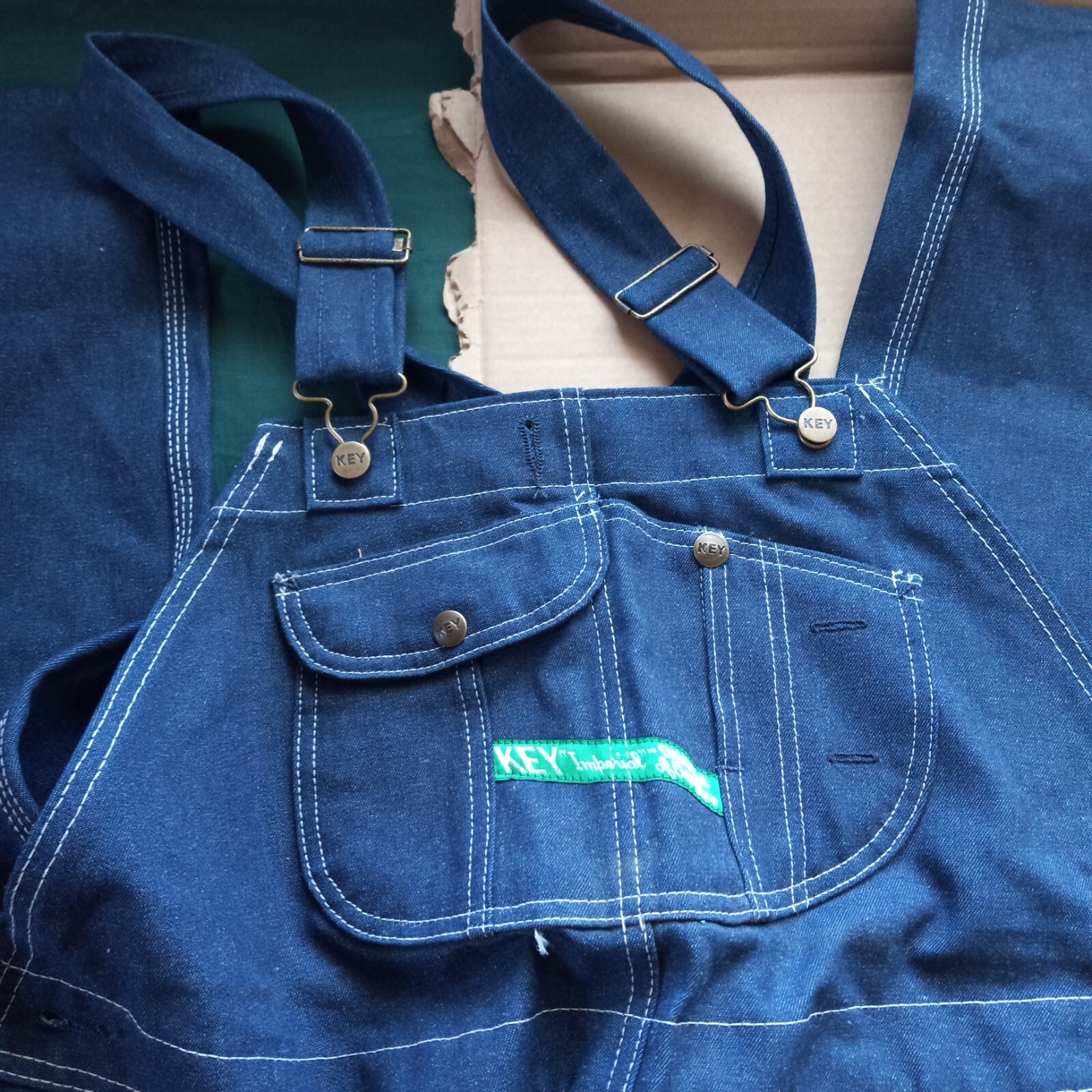 Key Imperial Mens 44x30 (Actual 46x31) Carpenter Bib Overalls 273.41