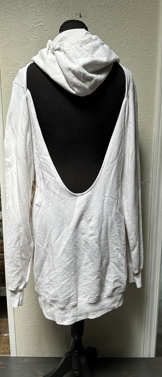 Cotton Citizen Open Back Sweater Dress Hoodie Women's Size Small White NWT  | eBay