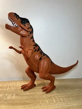 Dinosaur Action Figure Toy T-Rex Lights Up Sounds Roars Poseable Plastic 12.5” T