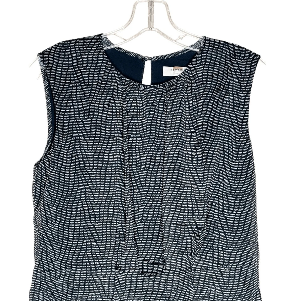 Vestido Derek Lam Collective Negro Sin Mangas Pintuck Frontal Talla 42 Geométrico Foto 2 de 4