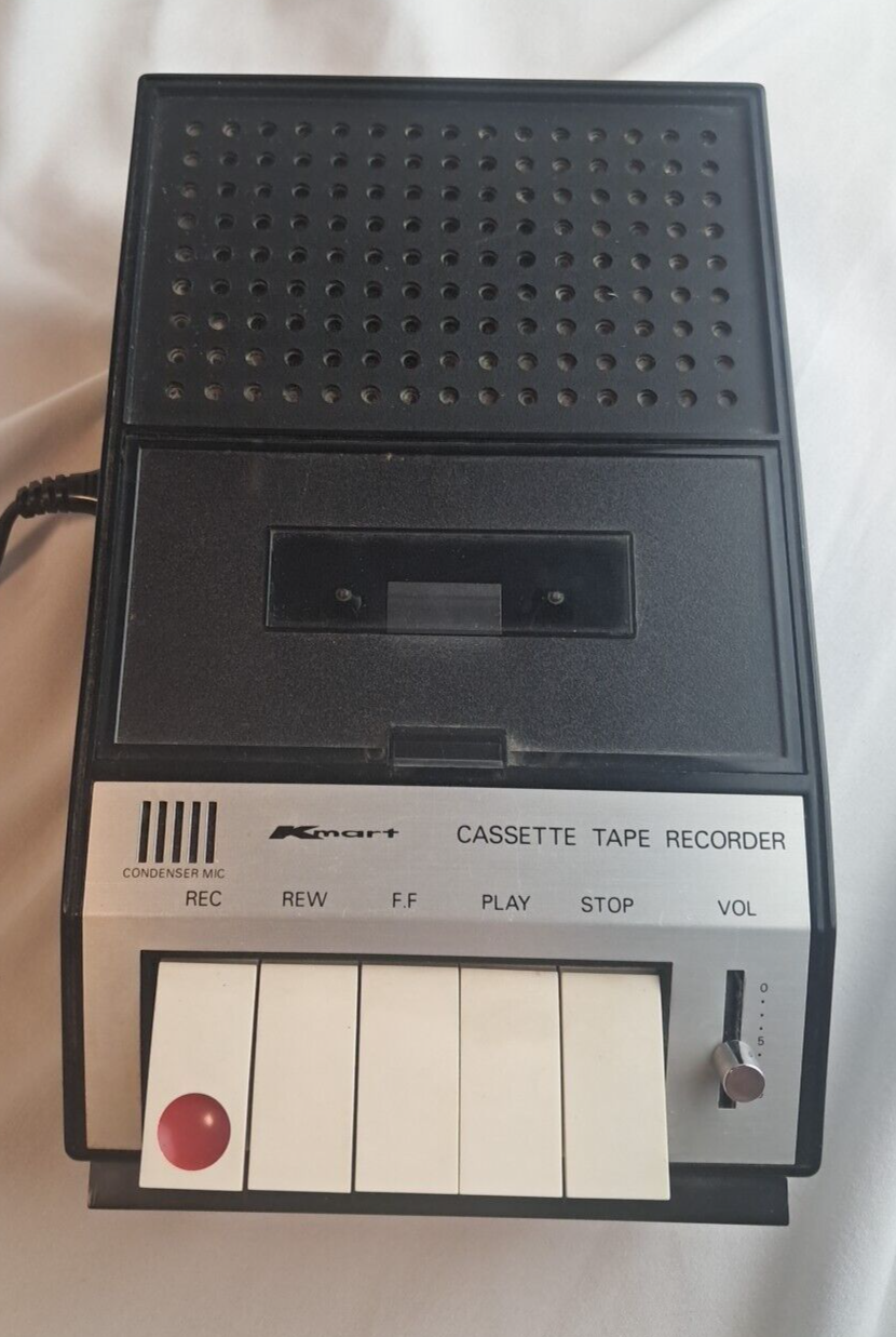 Kmart 154-3372 Cassette Player Tape Recorder Vintage Speakers HiFi Stereo Mic
